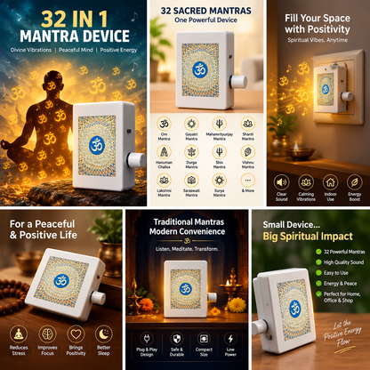35 in 1 Mantra Device – Multi-Mantra Spiritual Sound Player for Home, Office & Meditation