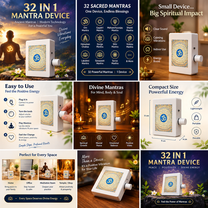 35 in 1 Mantra Device – Multi-Mantra Spiritual Sound Player for Home, Office & Meditation