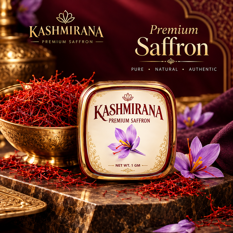 Kashmirana Premium Saffron (Kesar) – 1 GM | Pure & Aromatic Kashmiri Kesar