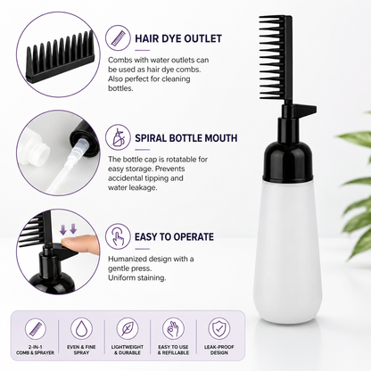 💜2-in-1 Hair Oil & Colour Applicator Comb | Easy & Mess-Free Hair Care 🪮✨