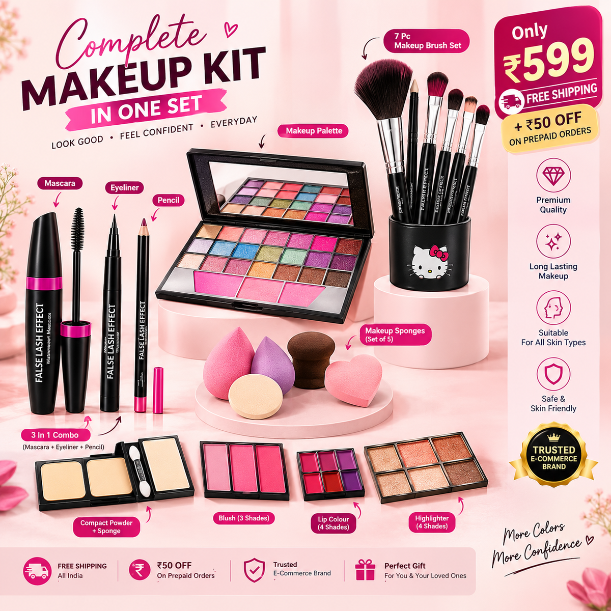17-Piece Complete Makeup Kit™ | All-in-One Beauty & Makeup Set