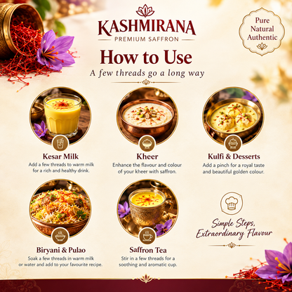 Kashmirana Premium Saffron (Kesar) – 1 GM | Pure & Aromatic Kashmiri Kesar