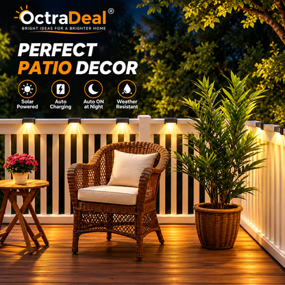 **Pack of 4 Waterproof Solar LED Step Lights for Outdoor Stairs, Fence, Deck, Garden & Balcony Décor**
