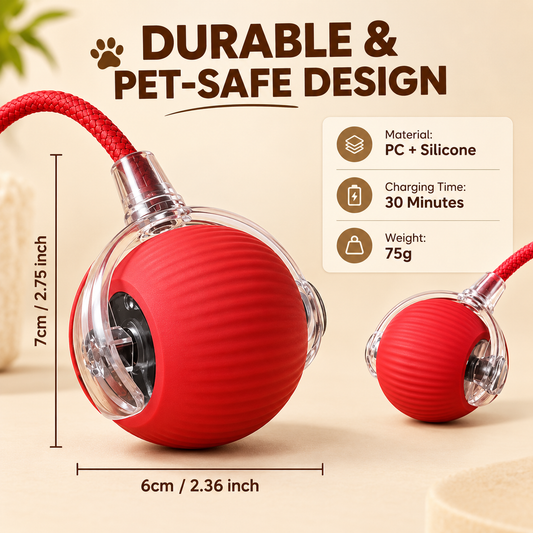 🐾 USB Rechargeable LED Rolling Ball Toy for Kids & Pets