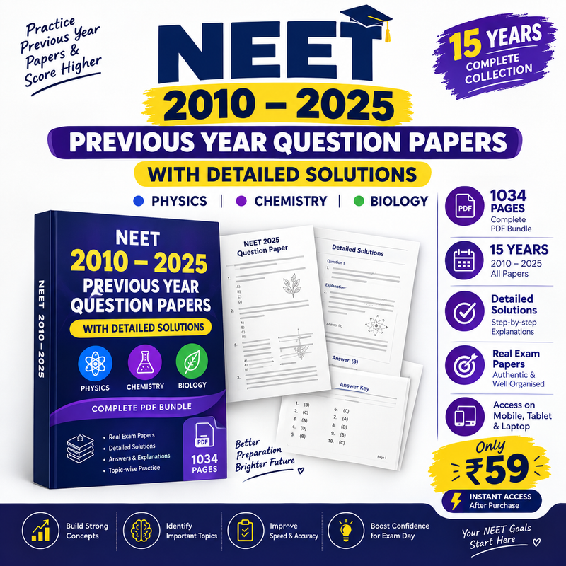 📚 NEET 2010–2025 Previous Year Question Papers – Complete PYQ PDF Bundle