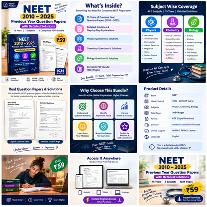📚 NEET 2010–2025 Previous Year Question Papers – Complete PYQ PDF Bundle