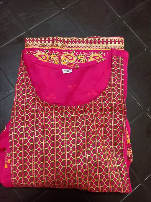 Stylish Magenta Printed Anarkali Gown with Ethnic Border™
